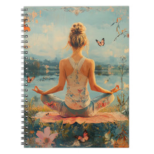 Sunset Meadow Meditation with Butterflies (2) Notebook