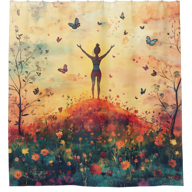 Sunset Meadow Meditation with Butterflies (4) (Front)