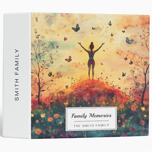 Sunset Meadow Meditation with Butterflies (4) Binder (Front/Spine)