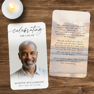 Sunset Memorial Celebrating the Life Prayer Card