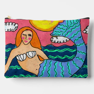 Sunset Mermaid Abstract Art Accessory Pouch