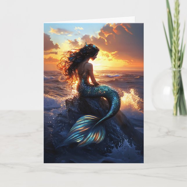 Sunset Mermaid Card (Front)