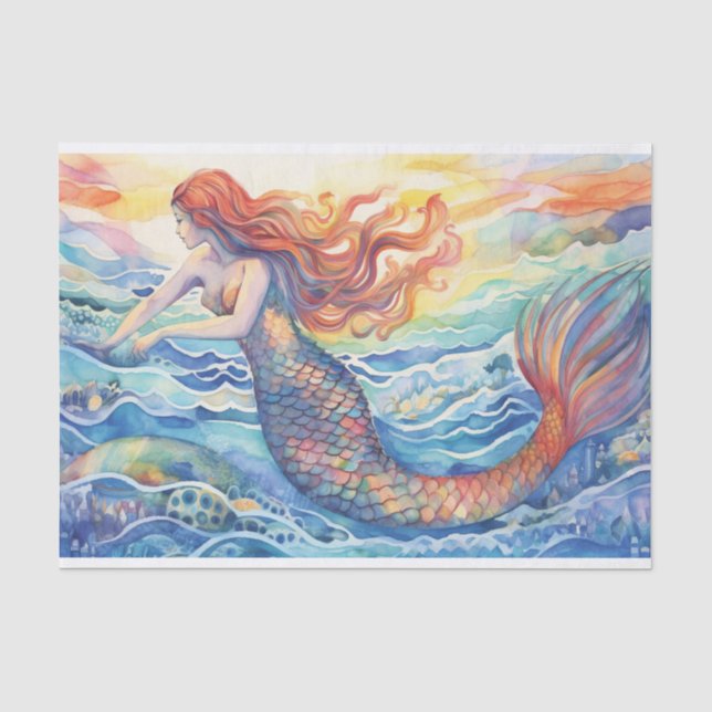 Sunset Mermaid Tissue Paper (Front)