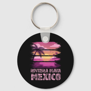 Sunset Mexico Riviera Maya Summer Vacation Beach S Keychain