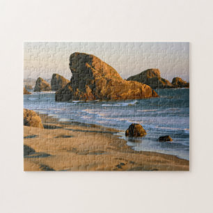 Sunset, Meyers Beach, Oregon, USA Jigsaw Puzzle