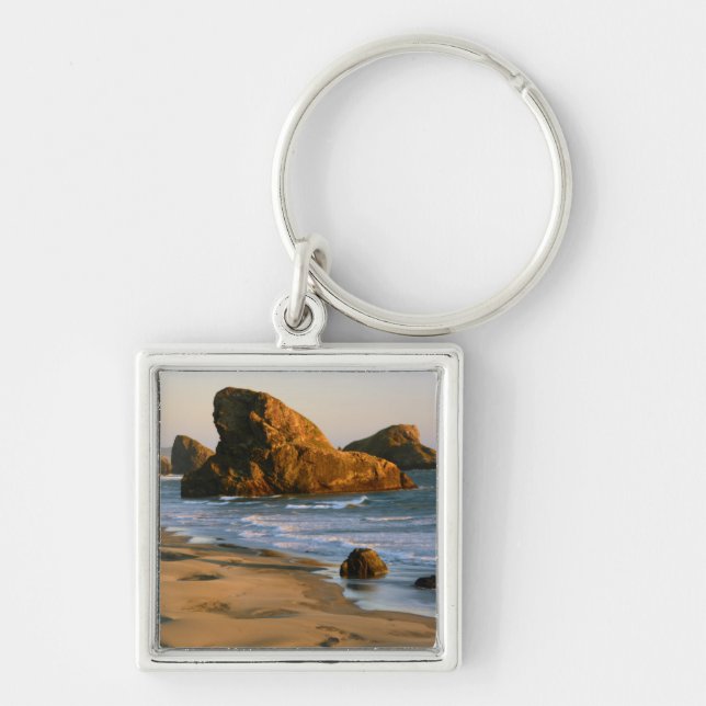 Sunset, Meyers Beach, Oregon, USA Keychain (Front)