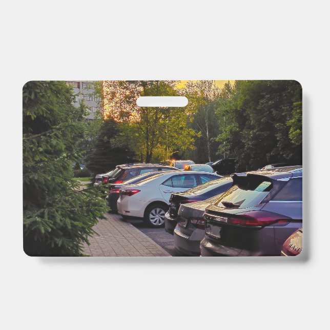 Sunset Moment PVC Name Badge – Customizable (Front)