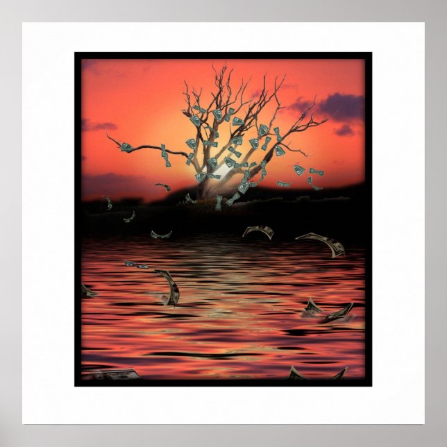 Sunset Money Tree on a Windy Day Poster (Front)