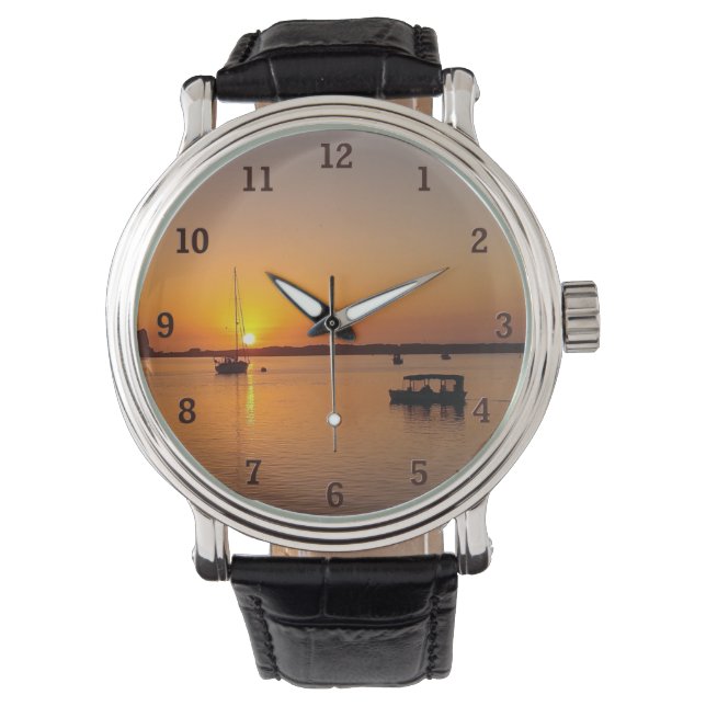 Sunset Morro Bay Sailboat Watch (Front)