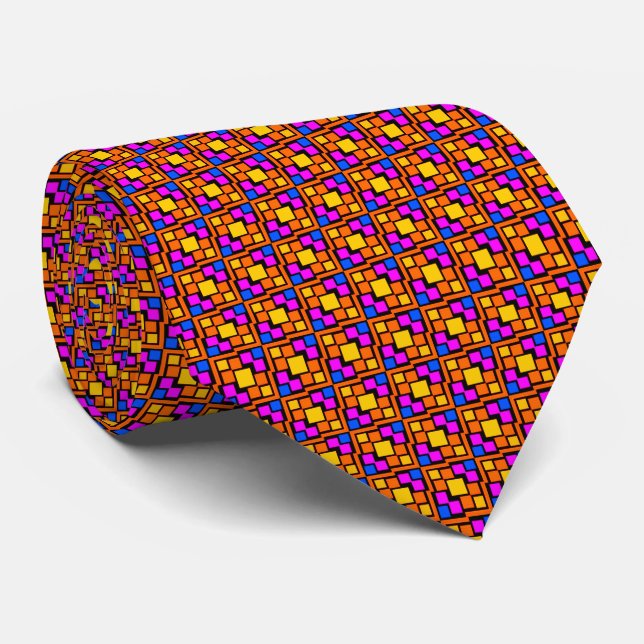 Sunset Mosaic:Geometric Tie (Rolled)