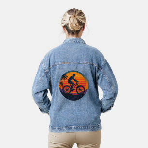 Sunset Mountain Biker Retro Adventure Art