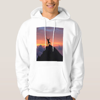 Sunset Mountain Peak Success Silhouette Hoodie