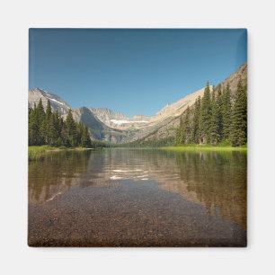 Sunset Mountain Reflection Glacier National Park Magnet