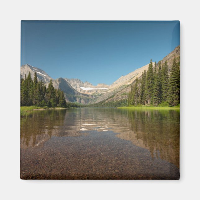 Sunset Mountain Reflection | Glacier National Park Magnet (Front)
