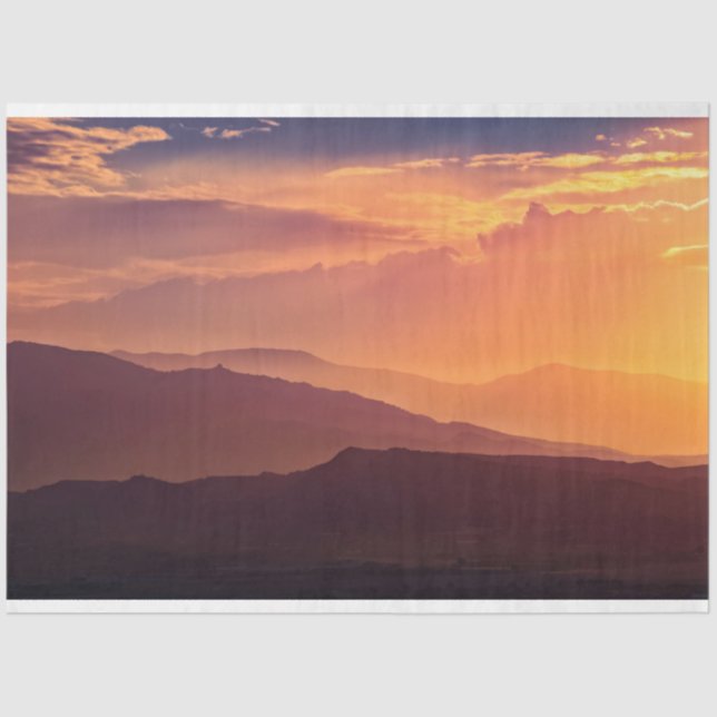 Sunset Mountains Decoupage Tissue Paper (Front)