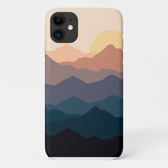 Sunset Mountains Skyline Cell Phone Case (Back)