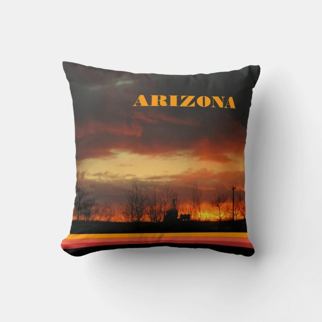Sunset nature arizona landscape natural elegant throw pillow (Front)