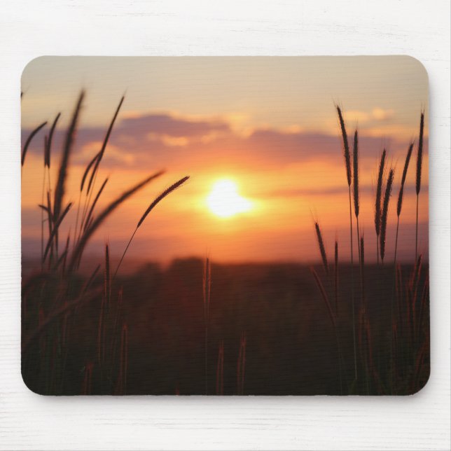 Sunset, Nature, Meadow Mouse Pad (Front)