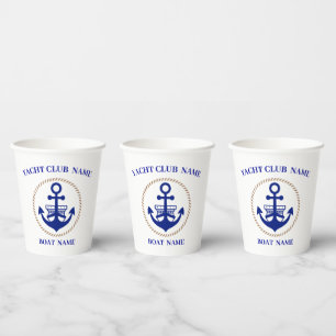 Sunset Nautical Anchor yacht club boat marina Paper Cups