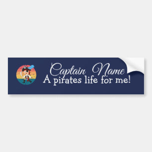 SUNSET Nautical Blue Boy Party Pirates Bumper Sti Bumper Sticker