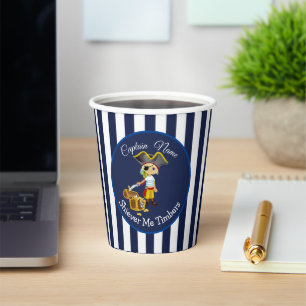 Sunset Nautical Stripes Boy Party Pirate Paper Cups