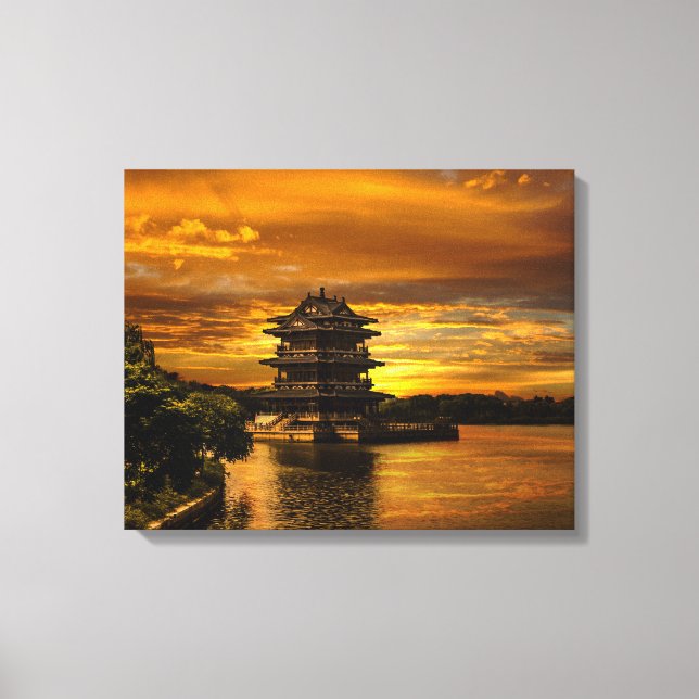 Sunset near Yixing canvas print (Front)