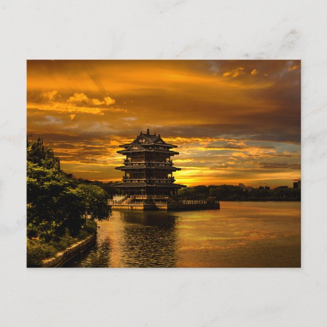 Sunset near Yixing postcard (Front)