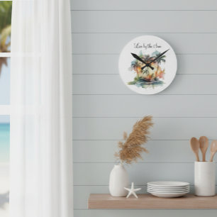 Sunset Oasis, custom Round Clock