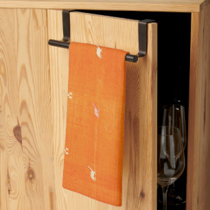 Sunset Oasis: Orange Heritage Boho Moroccan Kitchen Towel
