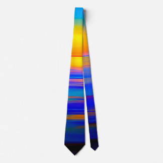 Sunset ocean abstract nature colourful mens tie