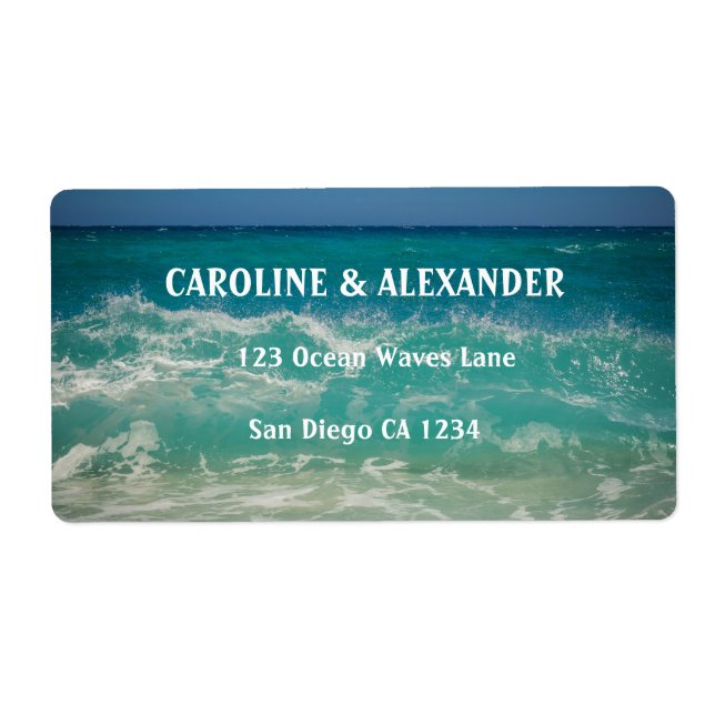 Sunset Ocean Eau tropicale Plage Mariage moderne (Devant)