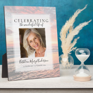 Sunset Ocean Memorial Photo Tribute Plaque