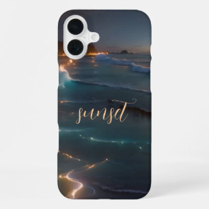 Sunset Ocean Monogrammed Case- Mate iPhone 16 Plus Case