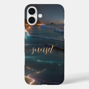 Sunset Ocean Monogrammed Case- Mate iPhone 16 Plus Case