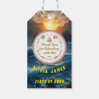 Sunset Ocean Nature Graduation Thank You Gift Tag