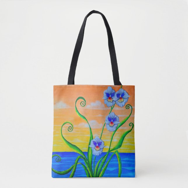 Sunset Ocean Orchids  Tote Bag (Front)