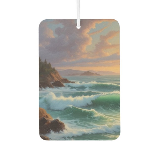 Sunset Ocean Seascape Painting Artwork Air Freshener (Front)