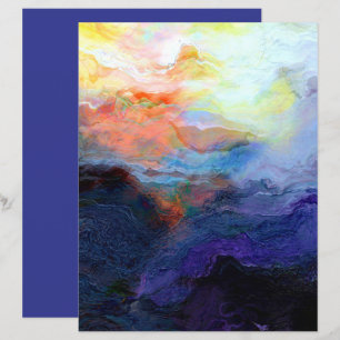 Sunset Ocean Watercolor 8.5x11 Scrapbook Paper