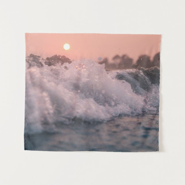 Sunset Ocean Waves Tapestry (Front (Horizontal))