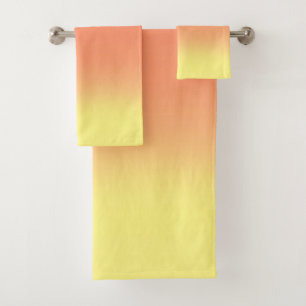 Sunset Ombre Orange & Yellow Bath Towel Set