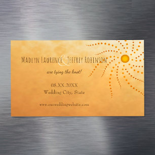 Sunset ombre sunny dots mandala save the date Magnetic business card