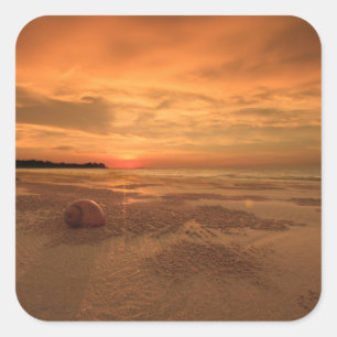 Sunset On A Thai Beach Square Sticker