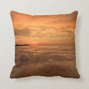 Sunset On A Thai Beach Throw Pillow