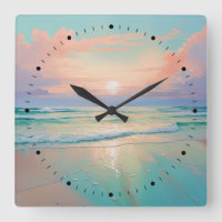Sunset on a tranquil beach landscape
