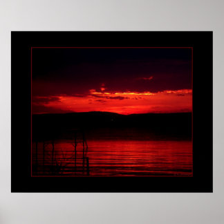 Sunset on Balaton Poster