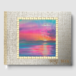 Sunset on Burlap Guest Book