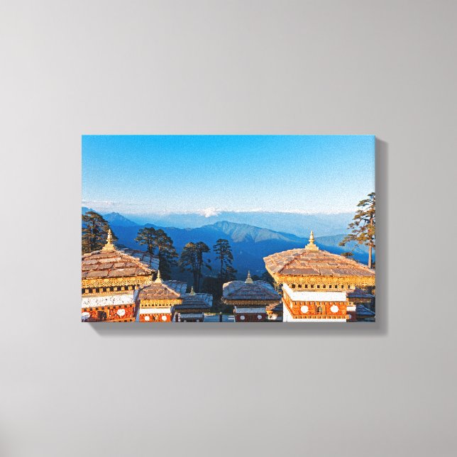 Sunset on Dochula Pass - Bhutan, Himalaya Canvas Print (Front)
