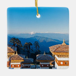 Sunset on Dochula Pass - Bhutan, Himalaya Ceramic Ornament