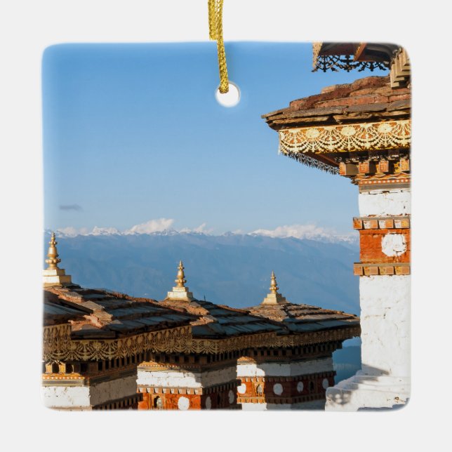 Sunset on Dochula Pass - Bhutan, Himalaya Ceramic Ornament (Front)
