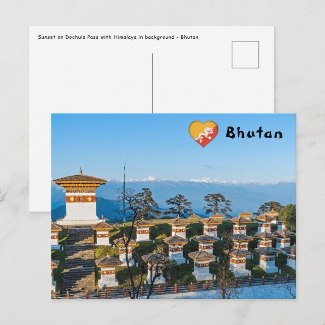 Sunset on Dochula Pass - Bhutan, Himalaya Postcard (Front/Back)